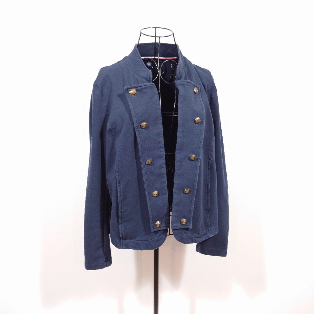 Tommy Hilfiger Navy Double-Breasted Military Blazer XL